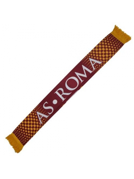 Sciarpa poly rigatino con frangia alta burgundy a scacchi AS ROMA